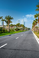 Obraz premium Central business district, roads and skyscrapers, Xiamen, China.