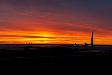 magnificent summer sunset in St. petersburg