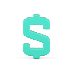 Green dollar sign 3d. Volumetric financial currency symbol