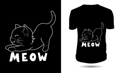 Meow cat tshirt