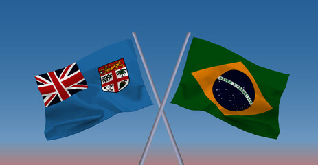 ブラジルとフィジー共和国の国旗