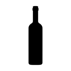 Wine bottle icon. Shape of traditional glass bottle of still wine. Vector Illustration - obrazy, fototapety, plakaty
