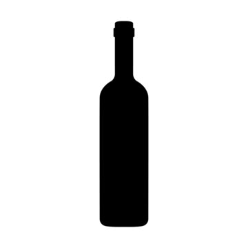 Wine bottle icon. Shape of traditional glass bottle of still wine. Vector Illustration