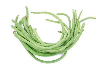Long bean or cowpea isolated on white background