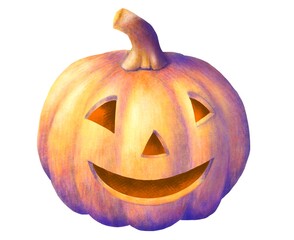 ハロウィンカボチャ　色鉛筆画