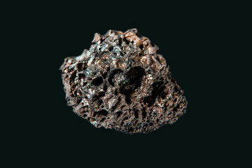 Lava rock on a black background