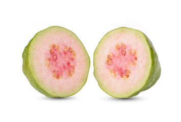 Pink guava fruit isolated on white background