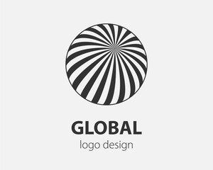 Sphere vector logo design template for business. Global icon.