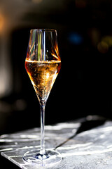 Light in the glass of champaine