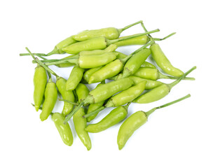 green chili pepper isolated on a white background