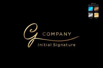 signature logo design Initial G beauty monogram and elegant logo design, handwriting logo of initial signature, wedding, fashion, floral and botanical with creative template.