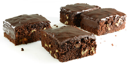 Kuchen, Nusskuchen, Nussschnitte, Brownie, Schokokuchen, Schokoguss, frei