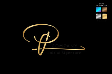 signature logo design Initial P beauty monogram and elegant logo design, handwriting logo of initial signature, wedding, fashion, floral and botanical with creative template.