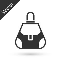 Grey Handbag icon isolated on white background. Female handbag sign. Glamour casual baggage symbol. Vector