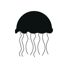 vector icon, jellyfish on white background