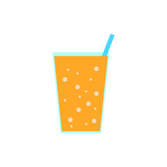 vector icon, soda glass on white background