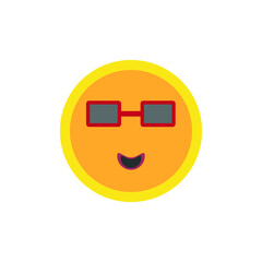 vector icon, sun with glasses on white background