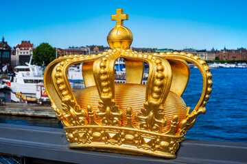 Fototapeta na wymiar Crown on Skeppsholmsbron, Stockholm