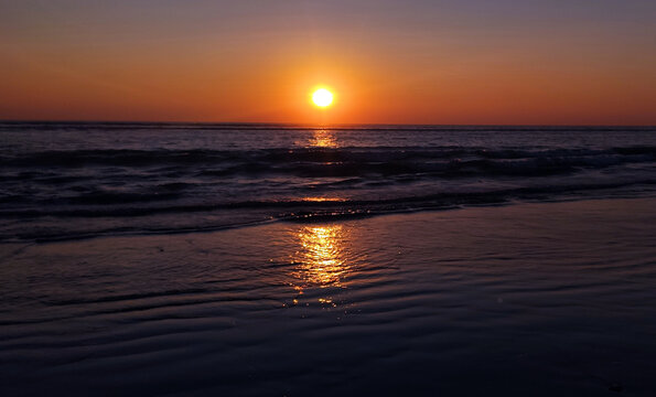 Sea Beach Sunset Wallpaper HD