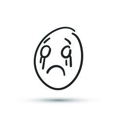 Isolated vector illustration of facial expression on white background.