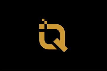 IQ letter logo design vector. Monogram IQ illustration sign.