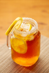 sweet iced lemon tea drink