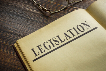 Open book on a page with a topic legislation.