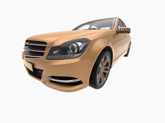 Obraz premium Generic and Brandless Car Isolated on White 3d Illustration