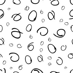 Seamless pattern with sketch round squiggle