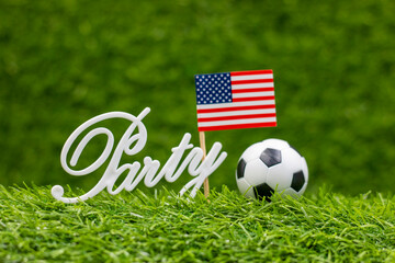 Soccer ball with flag of America, Independence Day is a federal holiday in the United States...