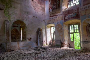 interior of an abandoned Orthodox church