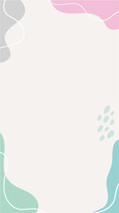 Abstract background template. Boho background with abstract stains and pastel colors.