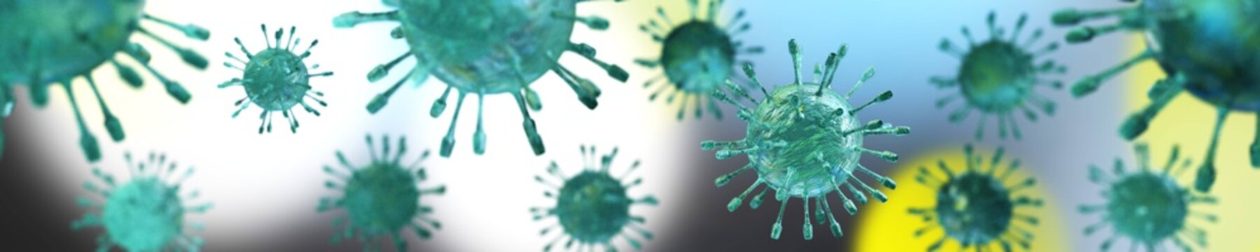 Virus infection close-up, virus close-up, 3d rendering