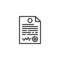 Contract document line icon