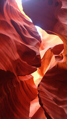 Antelope Canyon, a geological formation has been piercing due to the passage of water currents through a process of epigenesis. Arizona, United States