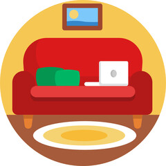 Simple Working from Home Icon.