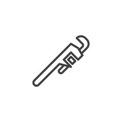 Adjustable spanner line icon