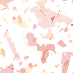 Terrazzo seamless pattern. Orange realistic