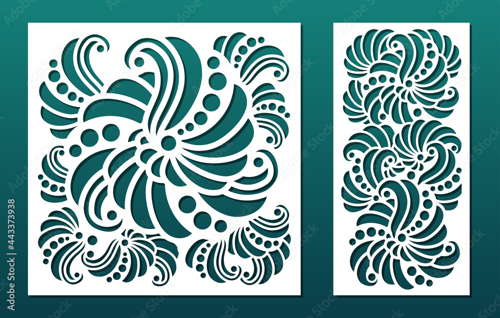 Canvas Prints paper cut card backgrund, laser cnc cut panels with abstract geometric pattern. home decor, room div