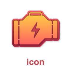 Gold Check engine icon isolated on white background. Vector