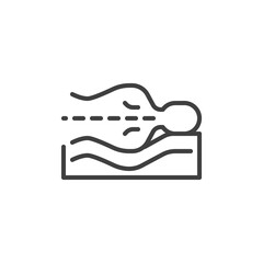 Correct sleeping position line icon