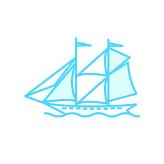 Illustration Vector graphic of wind ship icon template