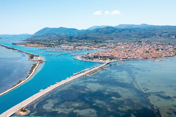 Aerial view at Lefkada city on the island of Lefkada, Ionian Islands, Greece