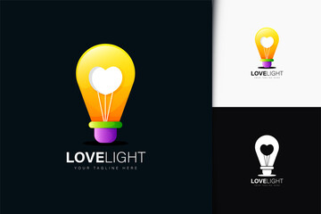 Love light logo design with gradient