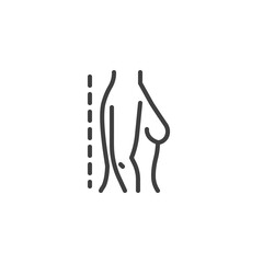 Woman correct posture position line icon