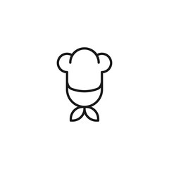 Line icon of chef in floppy chefs hat