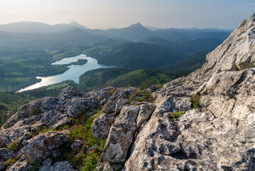 Urkulu reservoir from Orkatzategi mountain, Guipuzcoa, Spain