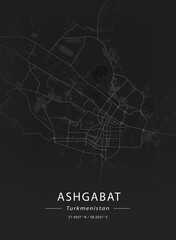 Map of Ashgabat, Turkmenistan