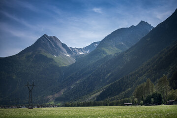 Austrian Alps. Mountain landscape. Austrian village life in South Tyrol.