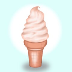 ice cream cone,
vanilla ice cream in a glass